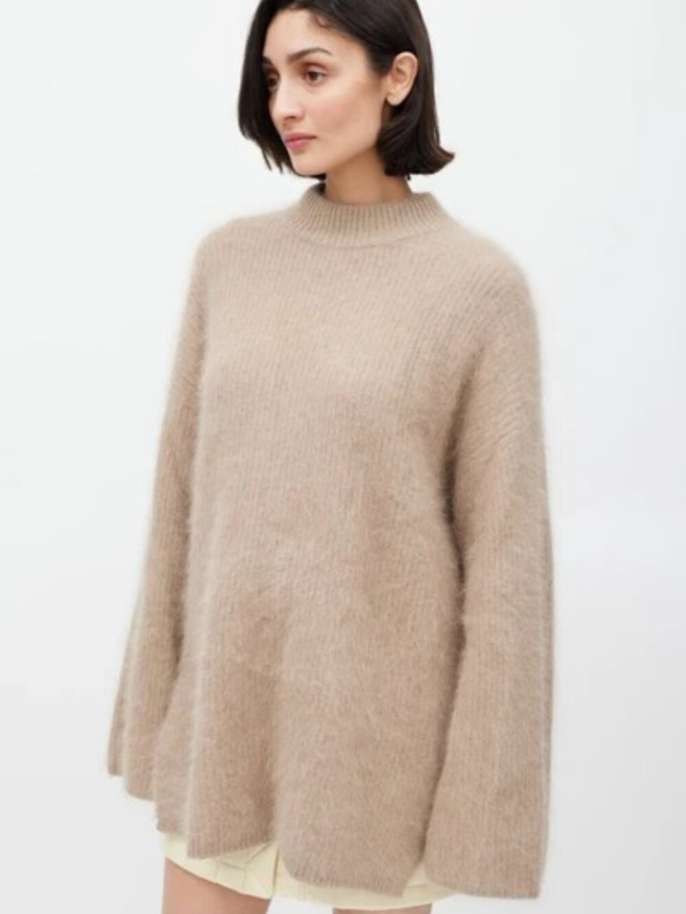 Alexander McQueen beige fuzzy sweater